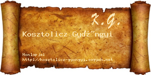 Kosztolicz Gyöngyi névjegykártya