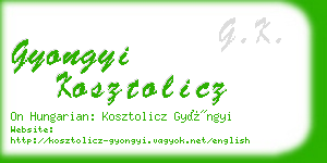gyongyi kosztolicz business card